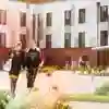 Students walking outside The Courtyard