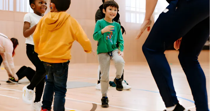 Children at the sport camp