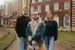 Three students outside Hull university business school