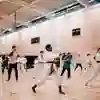 Students practising karate line work