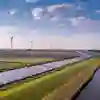 Aerial view of a wind/solar farm