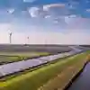 Aerial view of a wind/solar farm