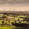 wind turbines and farmland near Leeds, West Yorkshire
