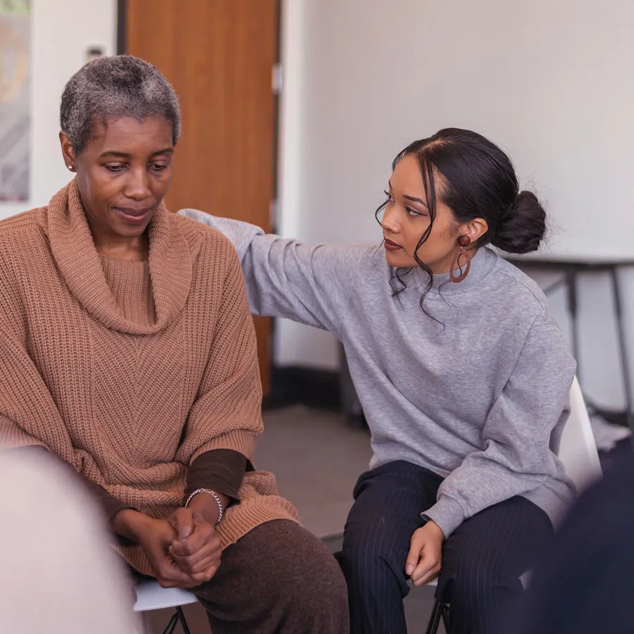 Woman being supported