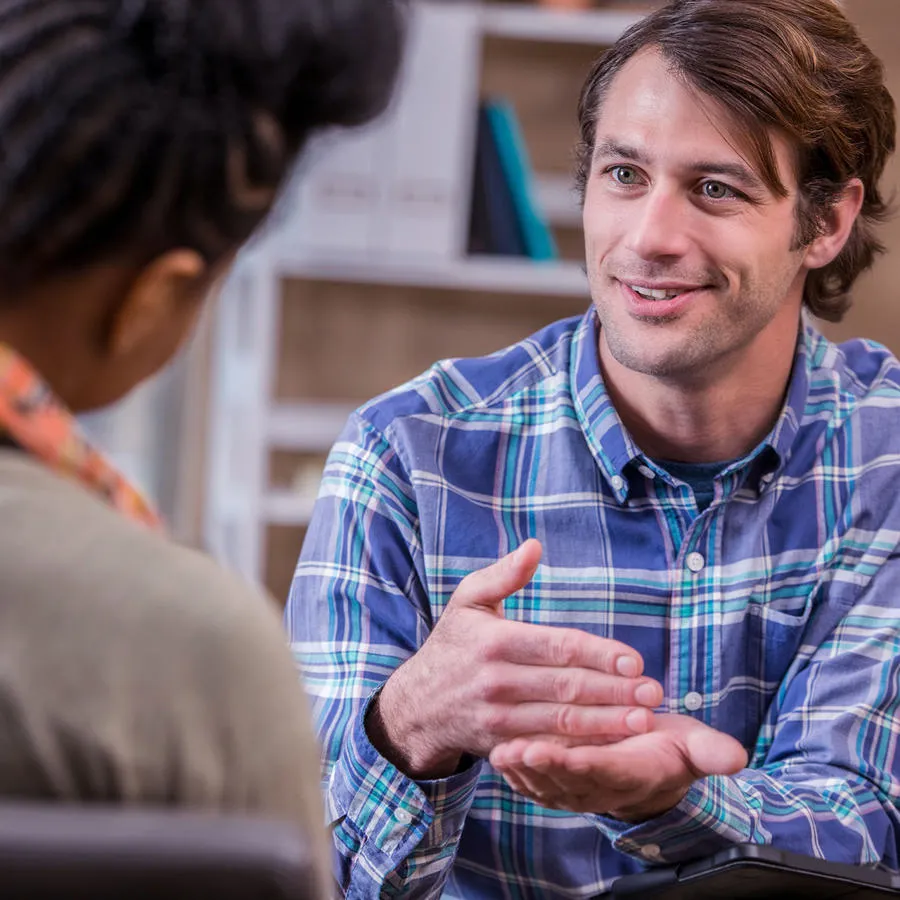 Two students talking