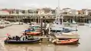 bridlington harbour with boats docked