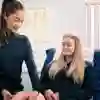 A student monitoring another students knee