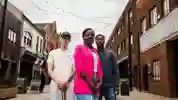 three students down humber street shopping