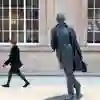 A Phillip Larkin Statue in Hull Paragon Interchange