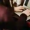 Student working on laptop