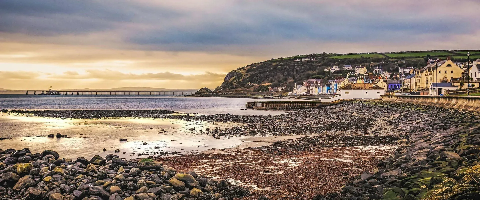 Coastal town image showing beach