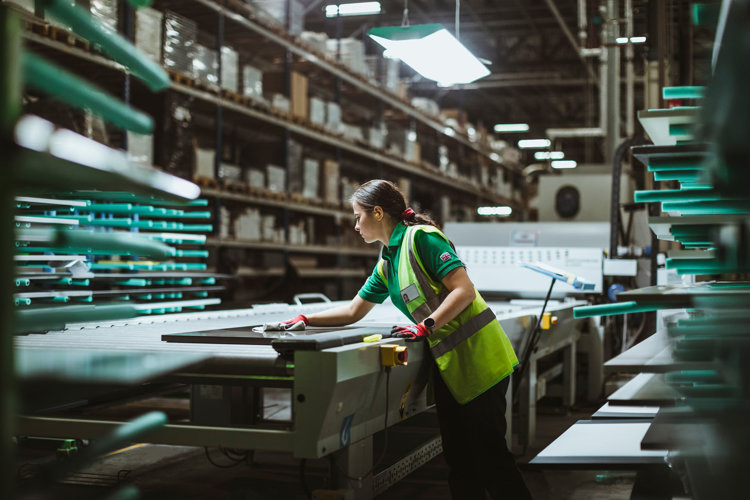 Quality Control Employee at Wren Kitchens Person working in warehouse at Wren Kitchens