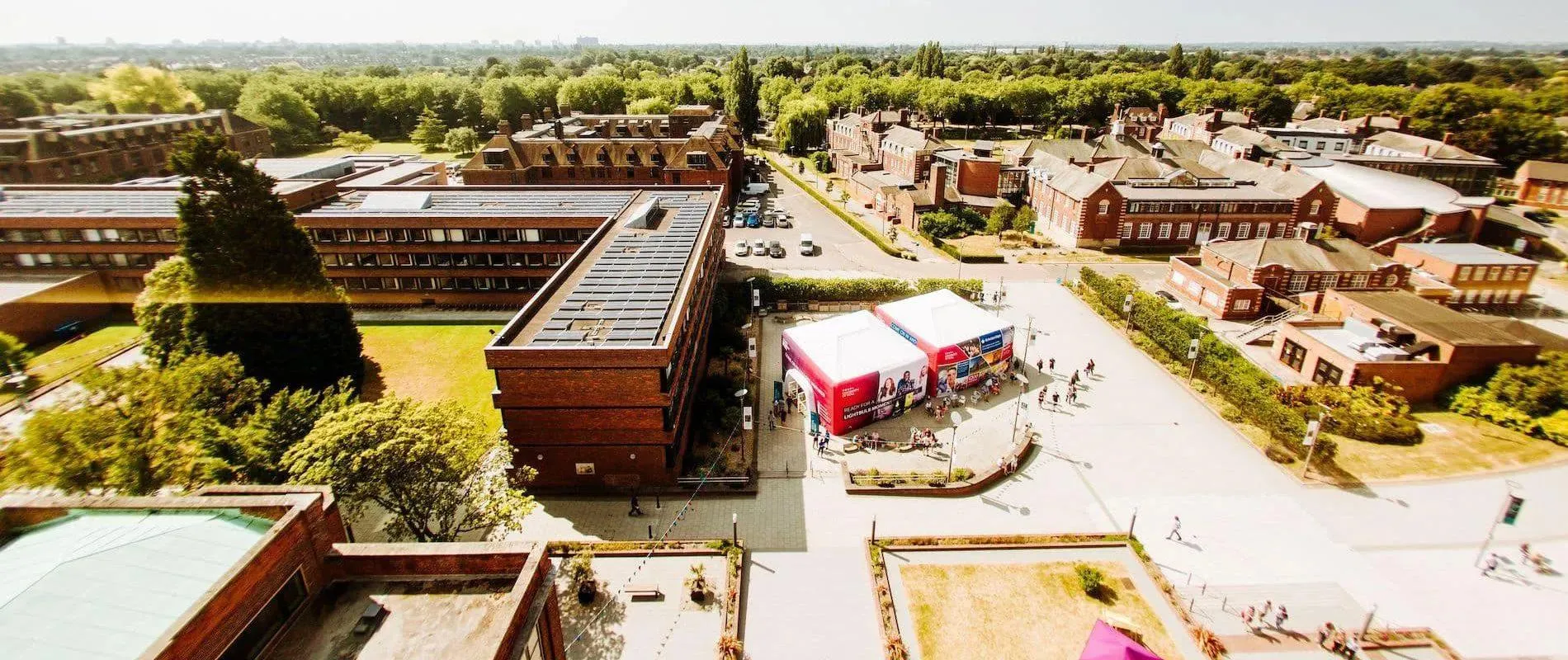 aerial view of university campus