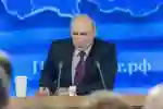 President Putin of Russia at a press conference