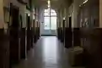 An empty school corridor