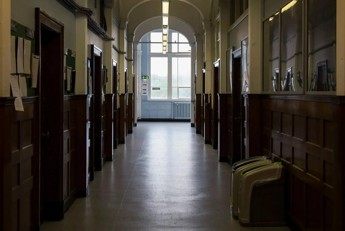 An empty school corridor