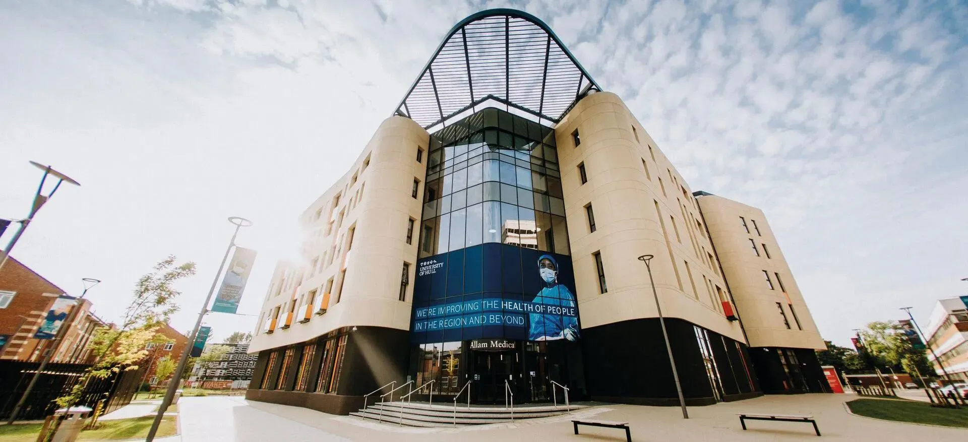 Allam Medical Building shown on campus