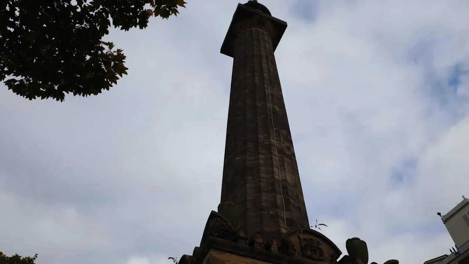 Statue shown with sky in the background