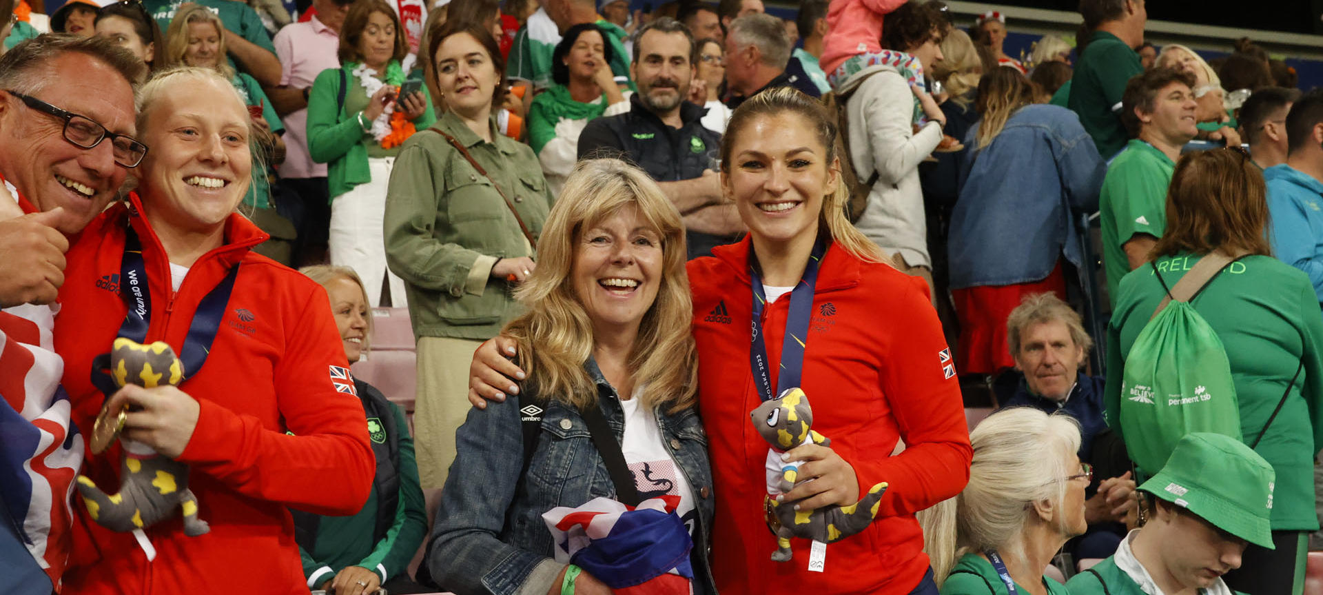 amy wilson hardy with members of the crowd