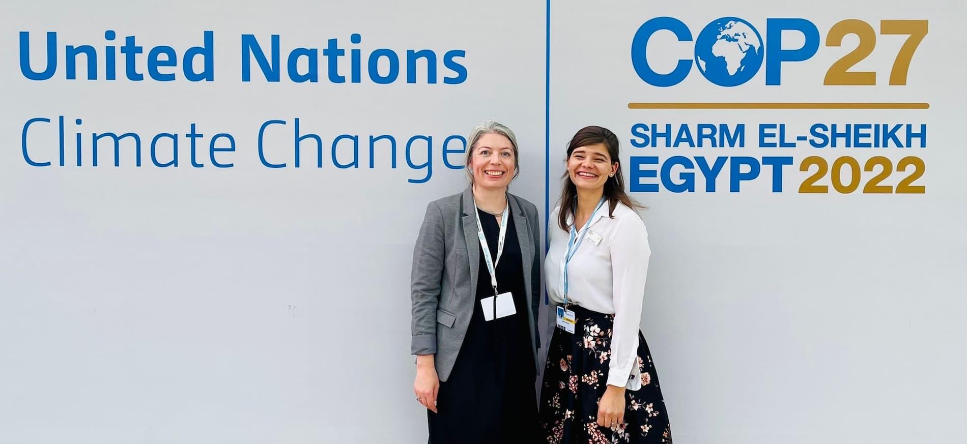 Professor Briony McDonagh and Dr Agota Mockute at COP27
