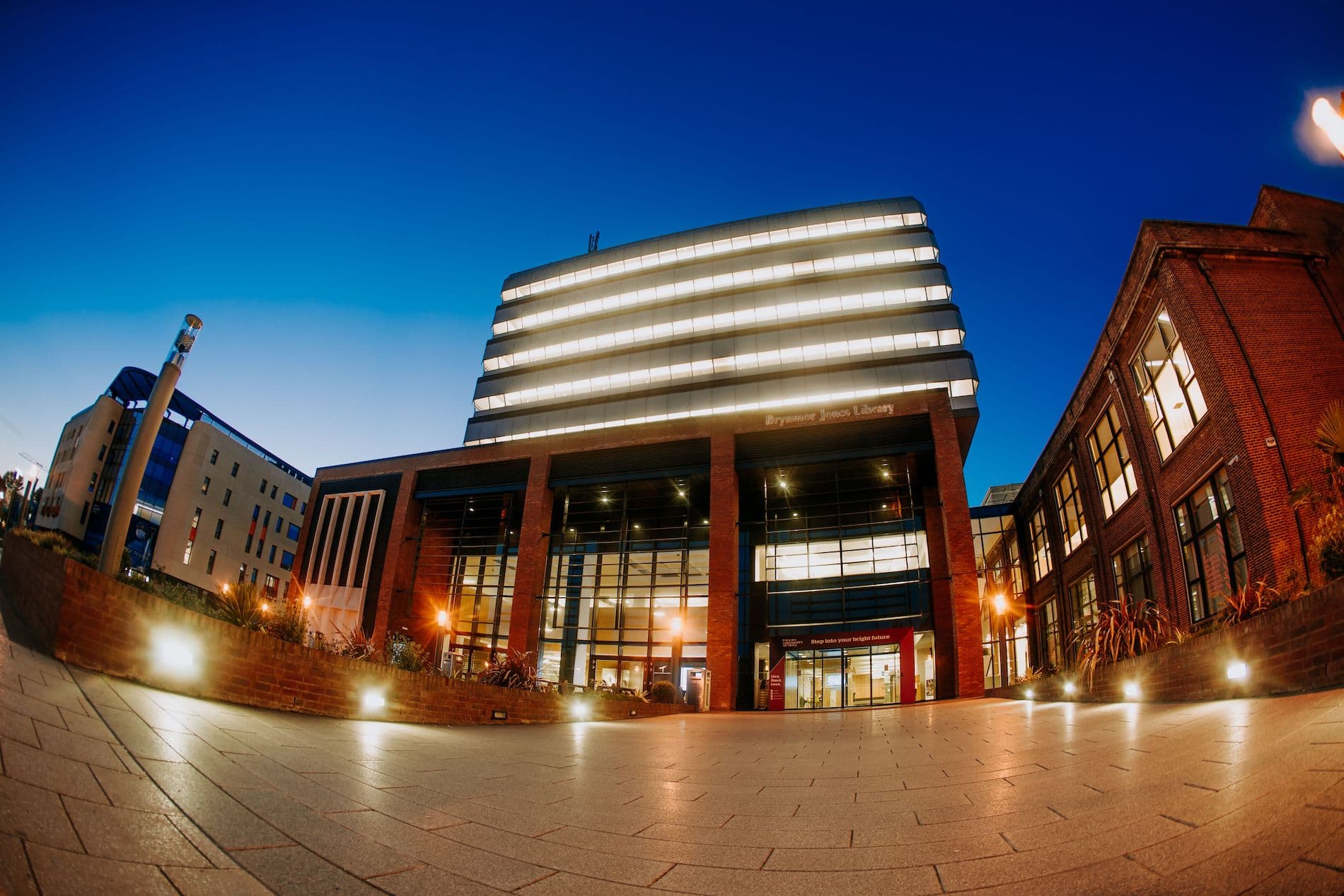 University of Hull Brynmor Jones Library at dusk