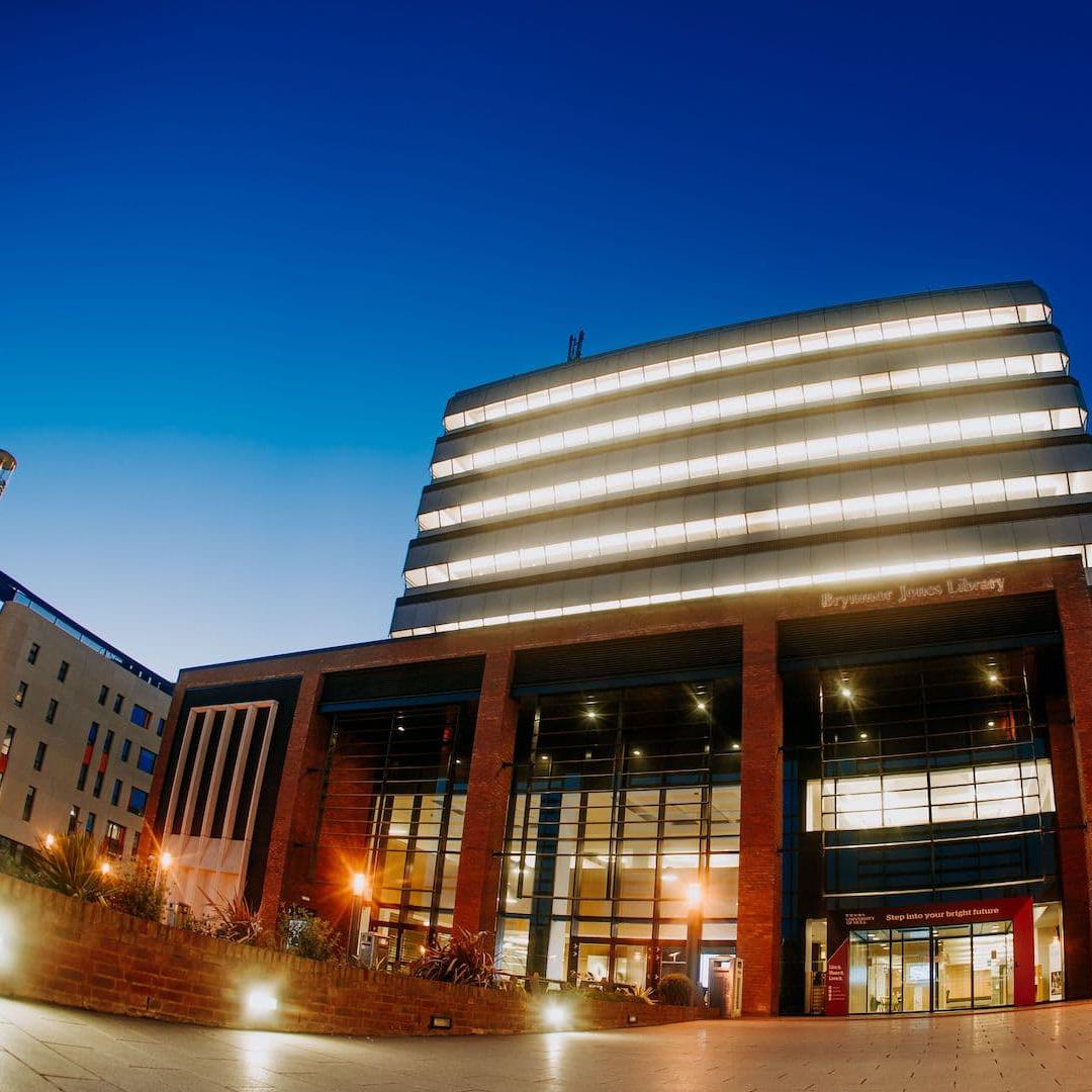 The Brynmor Jones Library at dusk