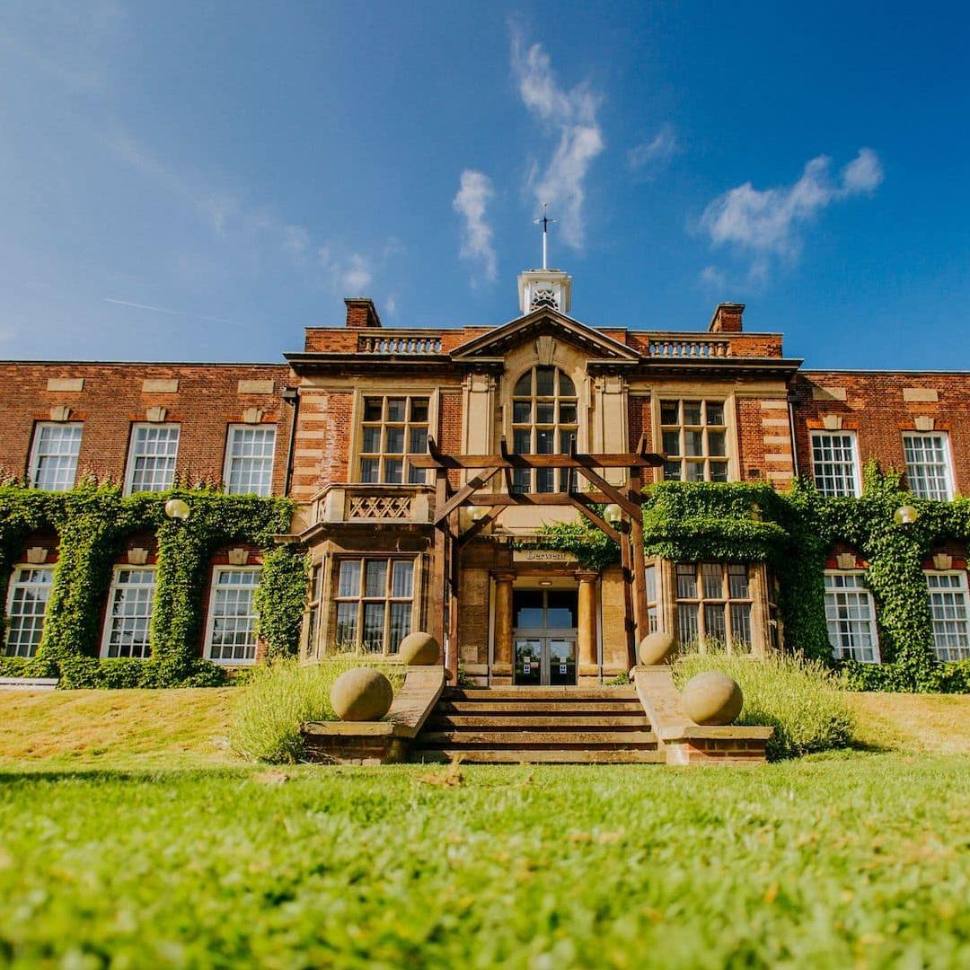 One of the red brick buildings that form  part of the Business School