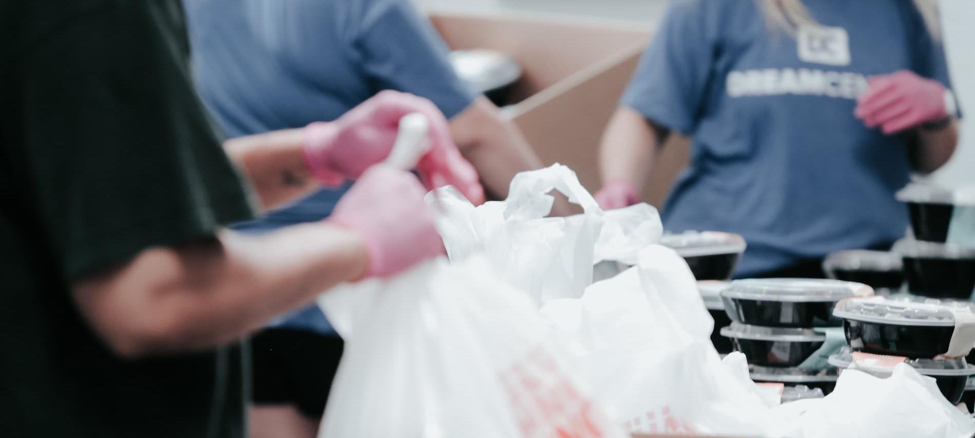 Preparing food parcels