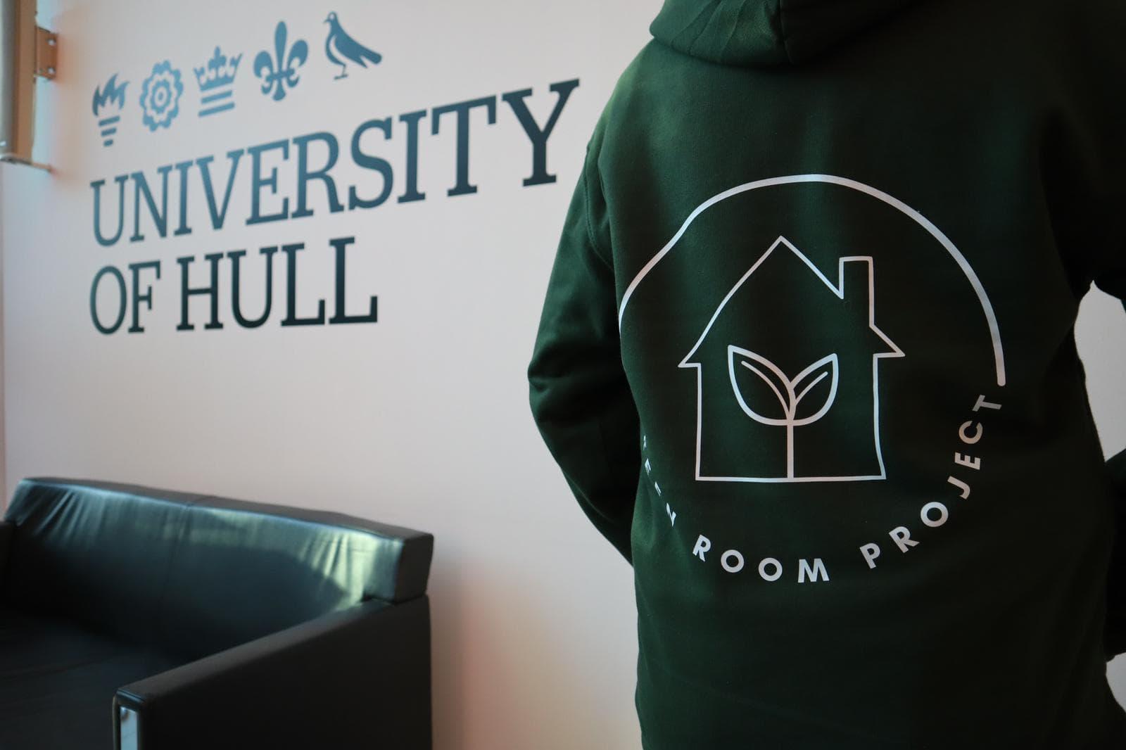 Housemates, project team and supporters raise awareness of Green Room Project 2023 on campus.