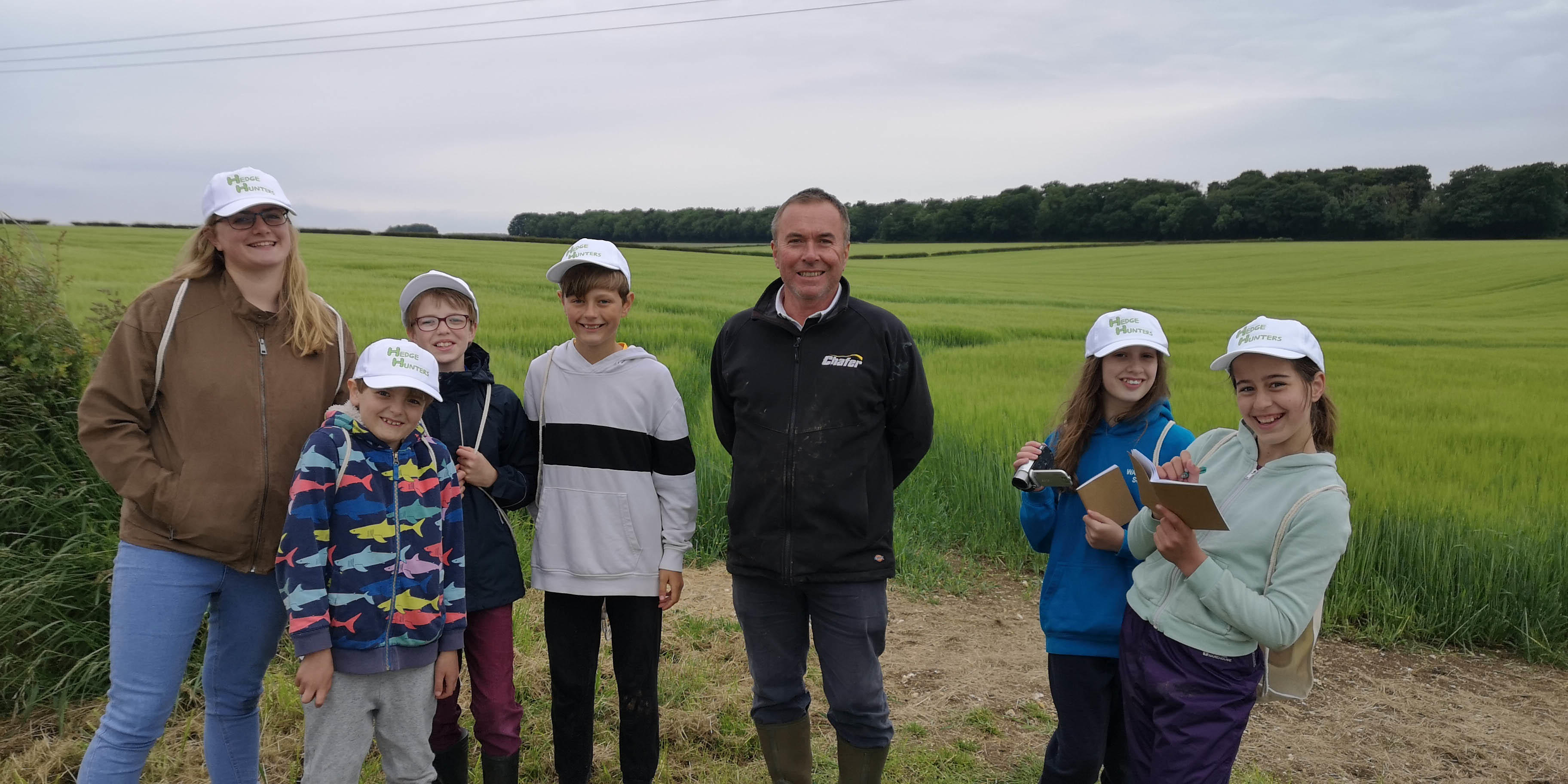 students taking part in the hedgerows project