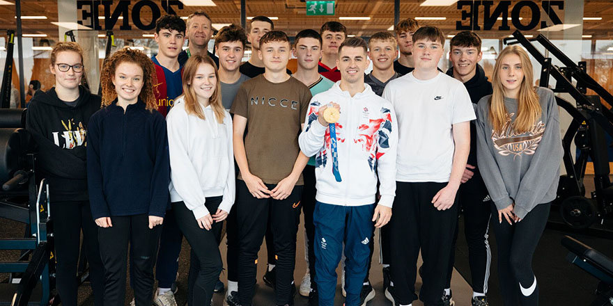 max whitlock with a school group