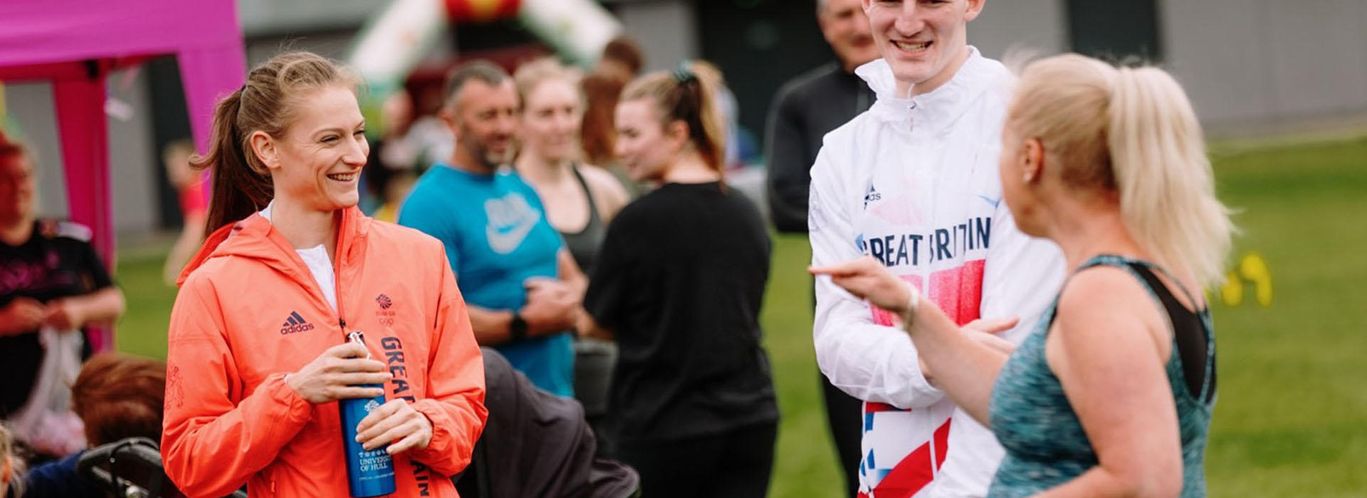 bradley sindon and bryony page at the 5k event