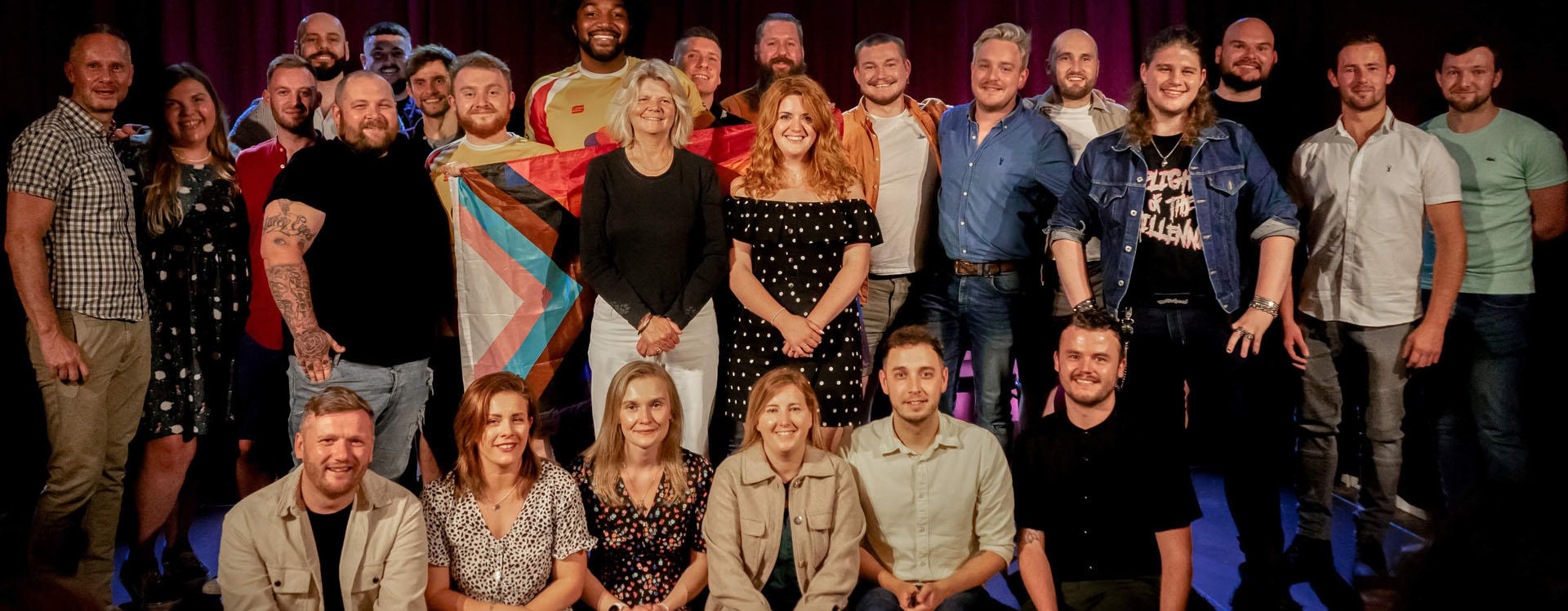 theatre group for SAFER stood together for photo