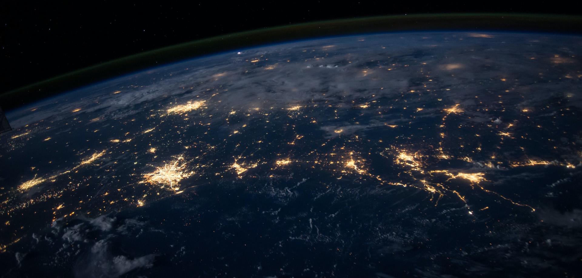 planet earth looking down from space