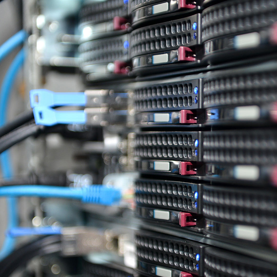 Ethernet cables connected to the Viper supercomputer