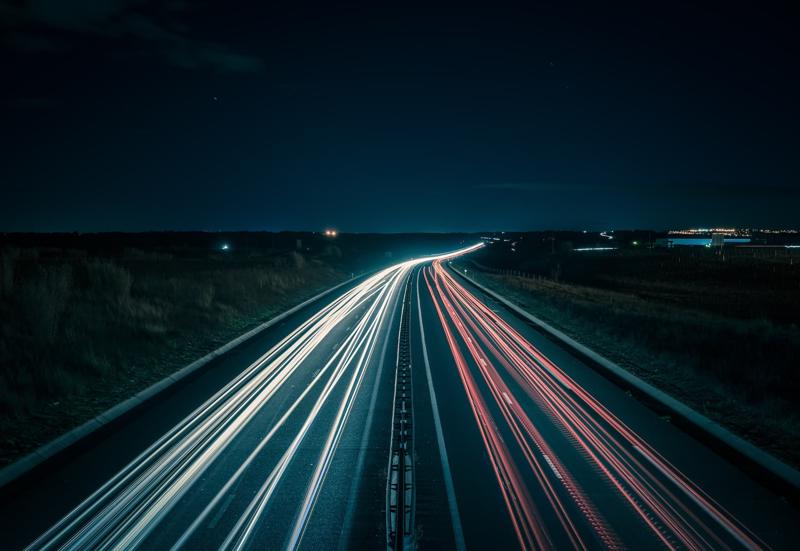 Lights on a motorway